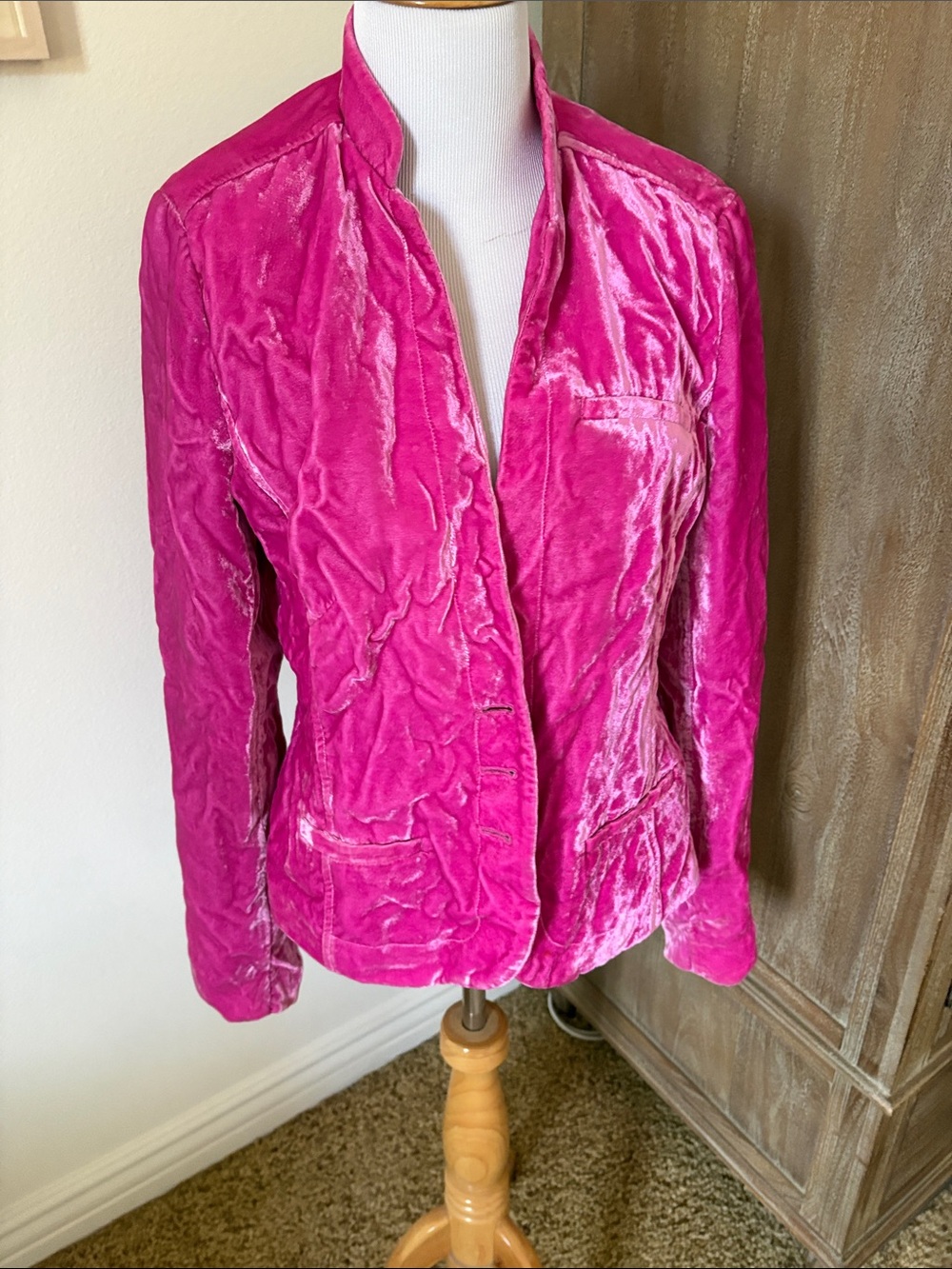 Calvin Klein Jeans Hot Pink Velvet Blazer